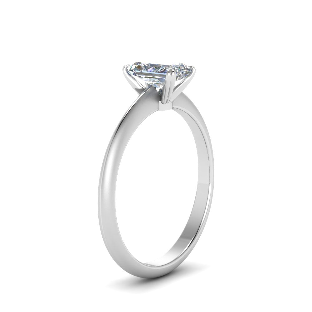 Radiant Cut Solitaire Knife Edge Engagement Ring
