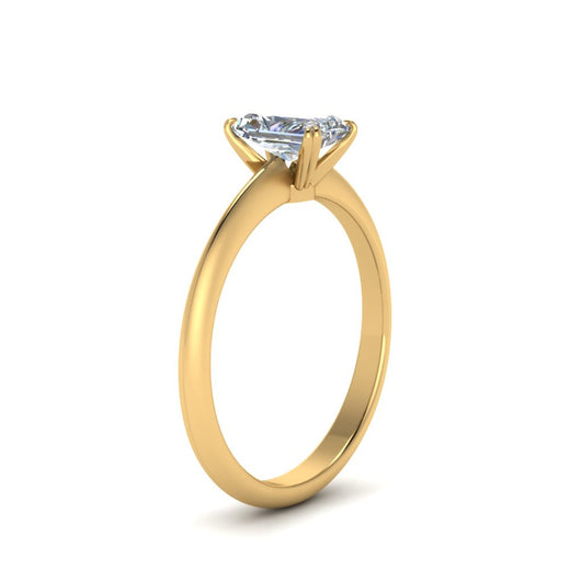 Radiant Cut Solitaire Knife Edge Engagement Ring