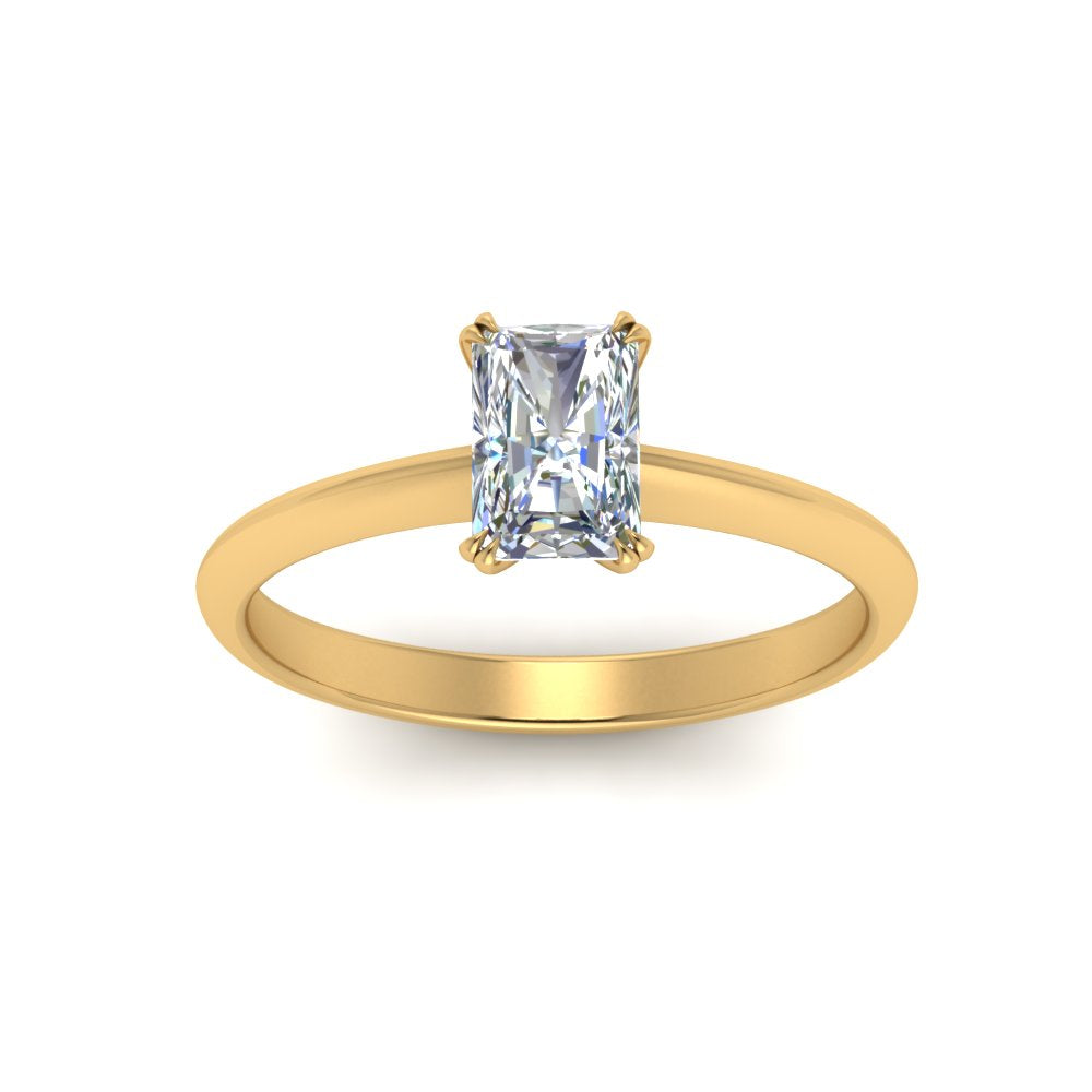 Radiant Cut Solitaire Knife Edge Engagement Ring