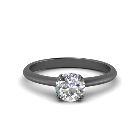 Round Cut Solitaire Knife Edge Engagement Ring