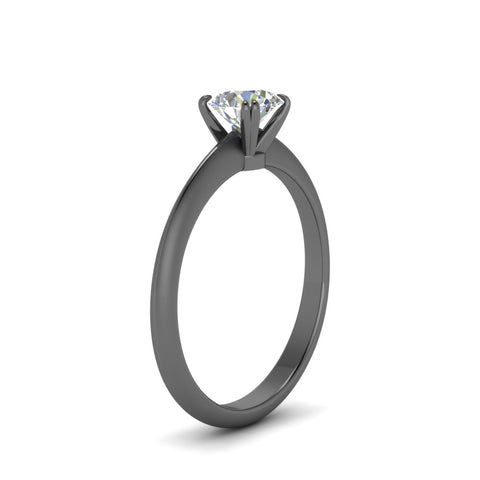 Round Cut Solitaire Knife Edge Engagement Ring