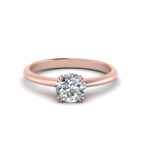 Round Cut Solitaire Knife Edge Engagement Ring