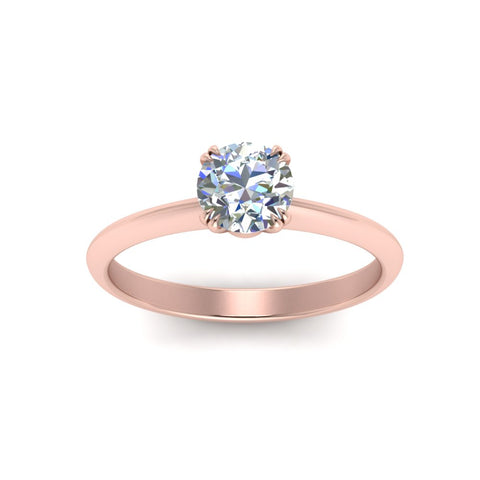 Round Cut Solitaire Knife Edge Engagement Ring