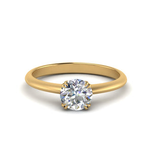 Round Cut Solitaire Knife Edge Engagement Ring