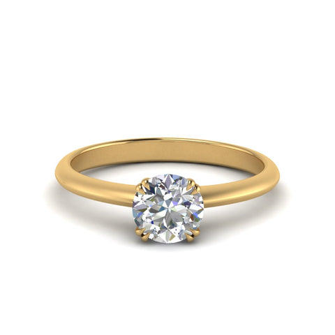 Round Cut Solitaire Knife Edge Engagement Ring