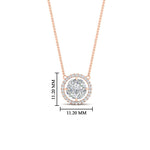 Load image into Gallery viewer, solitaire-looking-halo-diamond-necklace-in-FDPD11318-NL-RG
