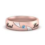 Load image into Gallery viewer, solitaire-mens-two-tone-wedding-band-ring-with-blue-topaz-in-rose-gold-fdm9354bgicblto-nl-rg-eg
