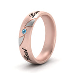 Load image into Gallery viewer, solitaire-mens-two-tone-wedding-band-ring-with-blue-topaz-in-rose-gold-fdm9354bgicblto-nl-rg-eg

