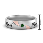Load image into Gallery viewer, solitaire-mens-two-tone-wedding-band-ring-with-emerald-in-white-gold-fdm9354bgemgr-nl-wg-eg
