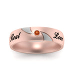 Load image into Gallery viewer, solitaire-mens-two-tone-wedding-band-ring-with-orange-sapphire-in-rose-gold-fdm9354bgsaor-nl-rg-eg
