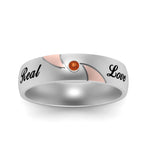 Load image into Gallery viewer, solitaire-mens-two-tone-wedding-band-ring-with-orange-sapphire-in-white-gold-fdm9354bgsaor-nl-wg-eg
