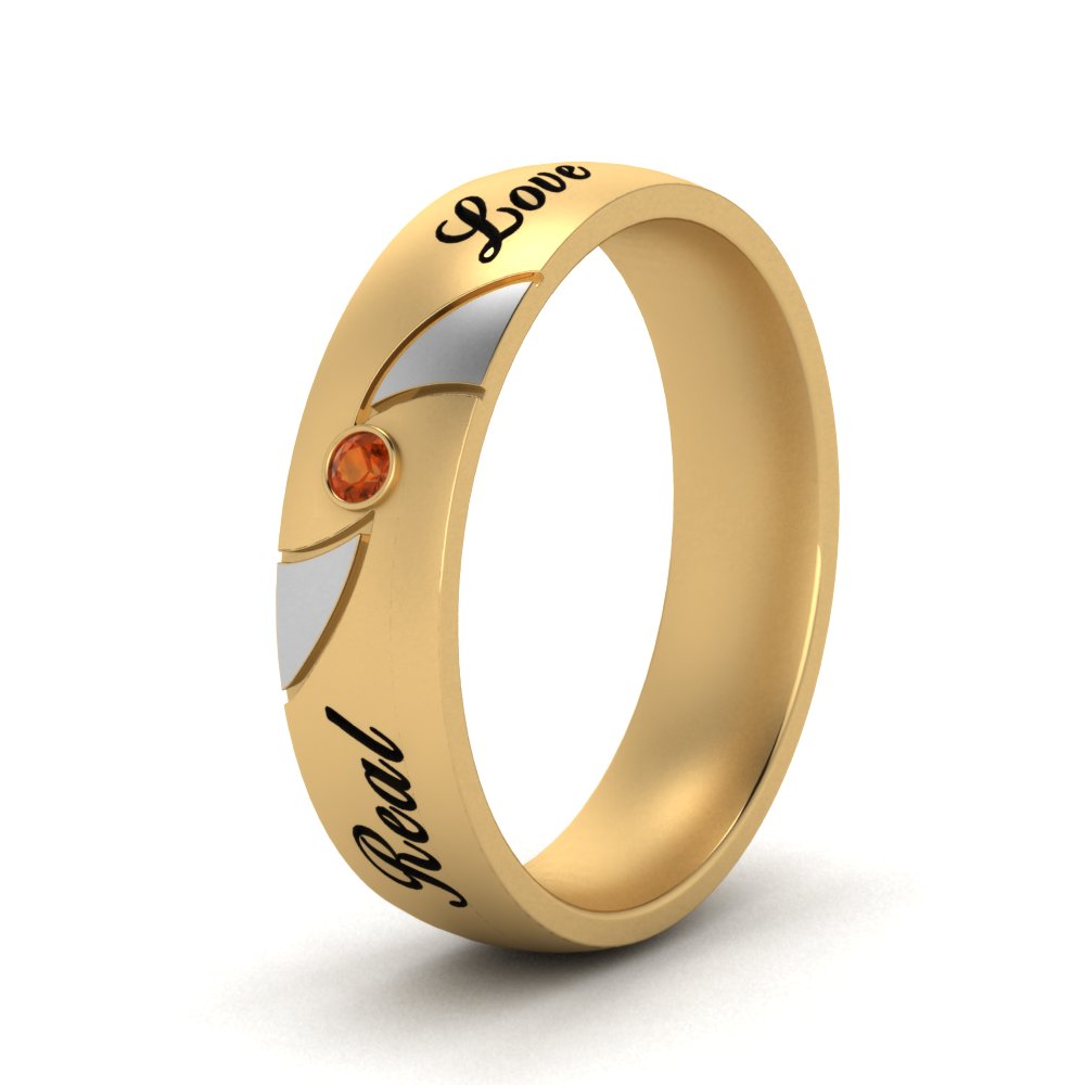 solitaire-mens-two-tone-wedding-band-ring-with-orange-sapphire-in-yellow-gold-fdm9354bgsaor-nl-yg-eg