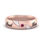Load image into Gallery viewer, solitaire-mens-two-tone-wedding-band-ring-with-pink-sapphire-in-rose-gold-fdm9354bgsadrpi-nl-rg-eg
