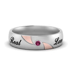Load image into Gallery viewer, solitaire-mens-two-tone-wedding-band-ring-with-pink-sapphire-in-white-gold-fdm9354bgsadrpi-nl-wg-eg
