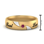 Load image into Gallery viewer, solitaire-mens-two-tone-wedding-band-ring-with-pink-sapphire-in-yellow-gold-fdm9354bgsadrpi-nl-yg-eg
