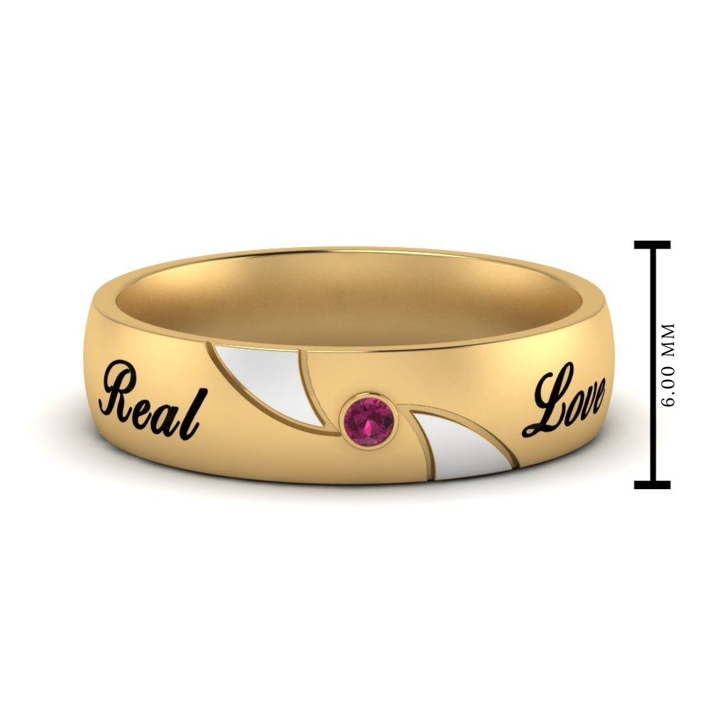 solitaire-mens-two-tone-wedding-band-ring-with-pink-sapphire-in-yellow-gold-fdm9354bgsadrpi-nl-yg-eg