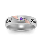 Load image into Gallery viewer, solitaire-mens-two-tone-wedding-band-ring-with-purple-topaz-in-white-gold-fdm9354bgvito-nl-wg-eg
