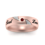 Load image into Gallery viewer, solitaire-mens-two-tone-wedding-band-ring-with-ruby-in-rose-gold-fdm9354bgrudr-nl-rg-eg
