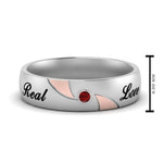 Load image into Gallery viewer, solitaire-mens-two-tone-wedding-band-ring-with-ruby-in-white-gold-fdm9354bgrudr-nl-wg-eg

