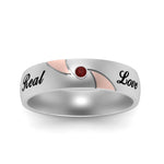 Load image into Gallery viewer, solitaire-mens-two-tone-wedding-band-ring-with-ruby-in-white-gold-fdm9354bgrudr-nl-wg-eg

