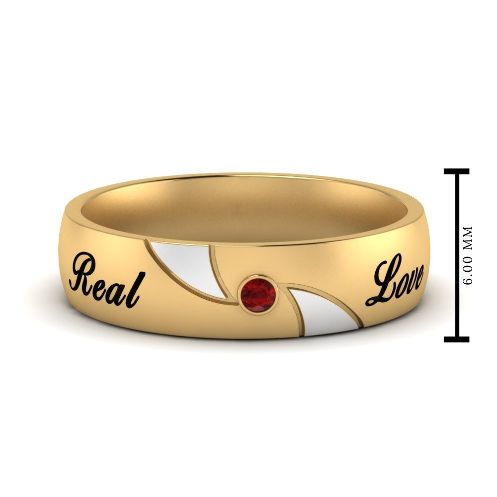 solitaire-mens-two-tone-wedding-band-ring-with-ruby-in-yellow-gold-fdm9354bgrudr-nl-yg-eg