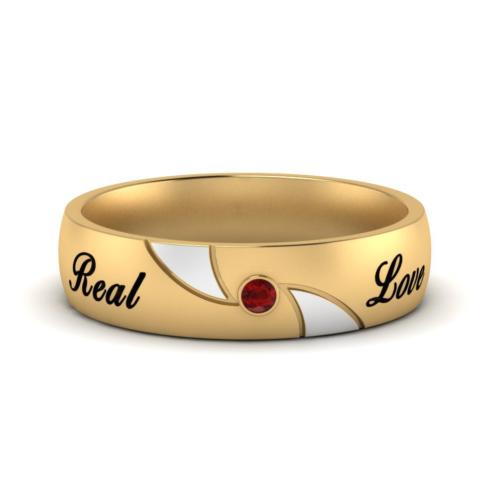 solitaire-mens-two-tone-wedding-band-ring-with-ruby-in-yellow-gold-fdm9354bgrudr-nl-yg-eg