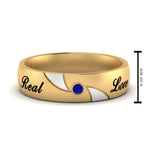 Load image into Gallery viewer, solitaire-mens-two-tone-wedding-band-ring-with-sapphire-in-yellow-gold-fdm9354bgsabl-nl-yg-eg
