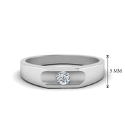 Half Bezel Solitaire Mens Diamond Ring