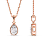 Load image into Gallery viewer, Bezel Pear Water Drop Solitaire Pendant
