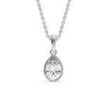 Load image into Gallery viewer, Bezel Pear Water Drop Solitaire Pendant
