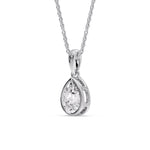 Load image into Gallery viewer, Bezel Pear Water Drop Solitaire Pendant
