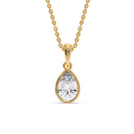 Load image into Gallery viewer, Bezel Pear Water Drop Solitaire Pendant
