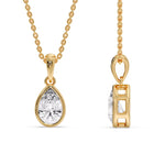 Load image into Gallery viewer, Bezel Pear Water Drop Solitaire Pendant
