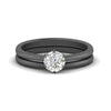 Load image into Gallery viewer, solitaire-plain-gold-wedding-set-in-black-gold-FD9334ROANGLE3-NL-BG-B2