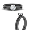 Load image into Gallery viewer, solitaire-plain-gold-wedding-set-in-black-gold-FD9334ROANGLE3-NL-BG-B2