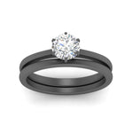 Load image into Gallery viewer, solitaire-plain-gold-wedding-set-in-black-gold-FD9334ROANGLE3-NL-BG-B2

