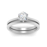Load image into Gallery viewer, solitaire-plain-gold-wedding-set-in-FD9334ROANGLE3-NL-WG-B2
