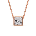 Load image into Gallery viewer, Princess Diamond Bezel Set Solitaire Pendant
