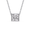 Load image into Gallery viewer, Princess Diamond Bezel Set Solitaire Pendant
