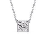 Load image into Gallery viewer, Princess Diamond Bezel Set Solitaire Pendant
