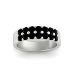 Load image into Gallery viewer, sparkle-two-line-1-ct-black-diamond-wedding-band-in-white-gold-FD11382BGBLACKANGLE5-1.00CT-NL-WG
