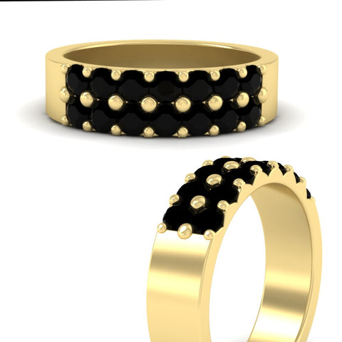 sparkle-two-line-1-ct-black-diamond-wedding-band-in-yellow-gold-FD11382BGBLACKANGLE3-1.00CT-NL-YG