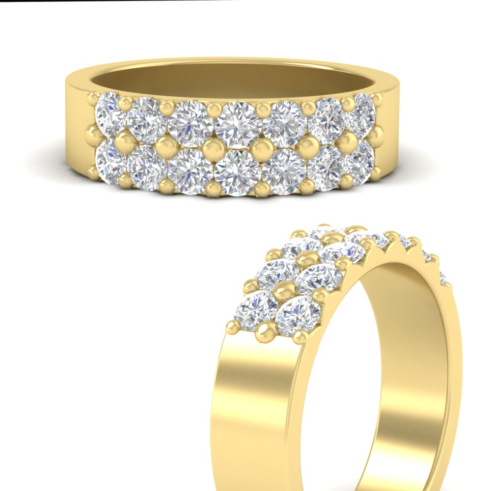 sparkle-two-line-1-ct-diamond-wedding-band-in-yellow-gold-FD11382BANGLE3-1.00CT-NL-YG