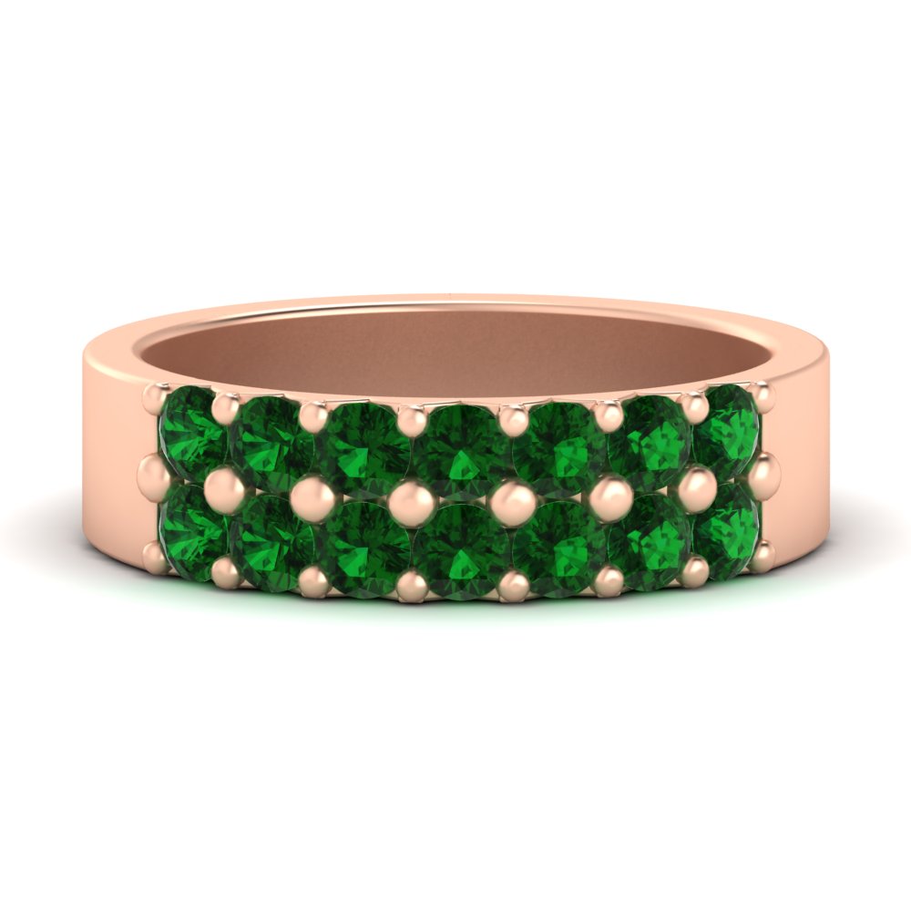 sparkle-two-line-1-ct-emerald-wedding-band-in-rose-gold-FD11382BGEMGR-1.00CT-NL-RG