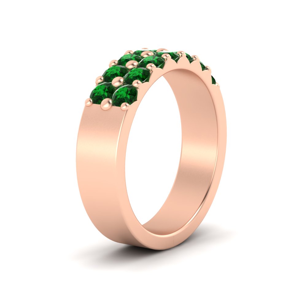 sparkle-two-line-1-ct-emerald-wedding-band-in-rose-gold-FD11382BGEMGRANGLE2-1.00CT-NL-RG