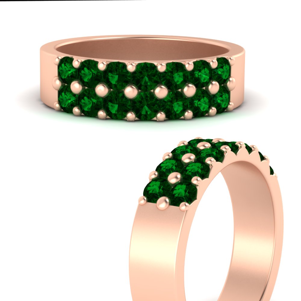 sparkle-two-line-1-ct-emerald-wedding-band-in-rose-gold-FD11382BGEMGRANGLE3-1.00CT-NL-RG