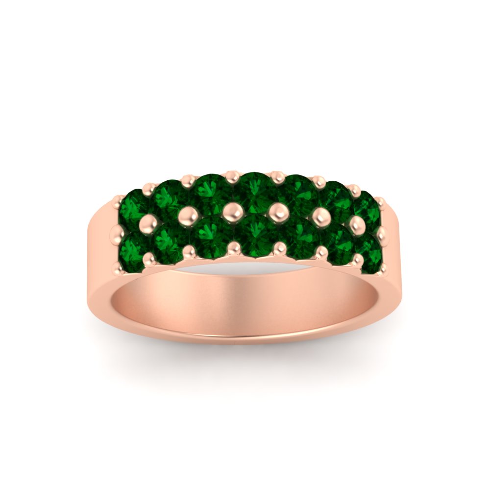 sparkle-two-line-1-ct-emerald-wedding-band-in-rose-gold-FD11382BGEMGRANGLE5-1.00CT-NL-RG
