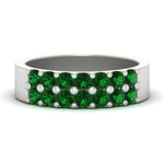 Load image into Gallery viewer, sparkle-two-line-1-ct-emerald-wedding-band-in-white-gold-FD11382BGEMGR-1.00CT-NL-WG
