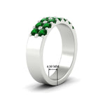 Load image into Gallery viewer, sparkle-two-line-1-ct-emerald-wedding-band-in-white-gold-FD11382BGEMGRANGLE2-1.00CT-NL-WG-HW
