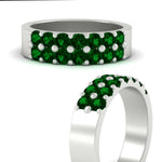 Load image into Gallery viewer, sparkle-two-line-1-ct-emerald-wedding-band-in-white-gold-FD11382BGEMGRANGLE3-1.00CT-NL-WG
